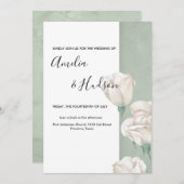 trendy greenery bruiloft uitnodiging (Voorkant / Achterkant)