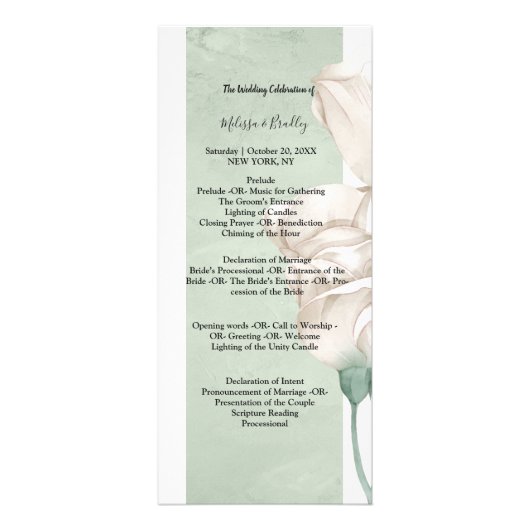 trendy greenery ceremony Programme Reclamekaart (Voorkant)