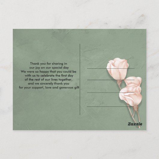 trendy greenery Dank u Briefkaart (Achterkant)