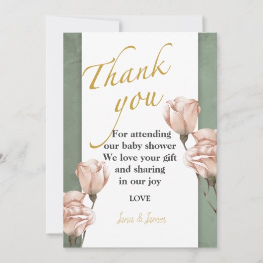 trendy greenery dank u voor uw uitnodiging (Voorkant)