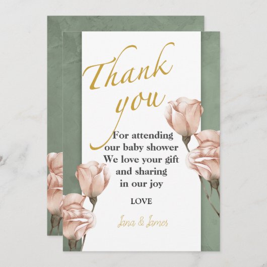 trendy greenery dank u voor uw uitnodiging (Voorkant / Achterkant)