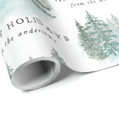Trendy Greenery Elegant Winter Holiday Party Cadeaupapier (Rol Hoek)