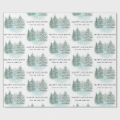 Trendy Greenery Elegant Winter Holiday Party Cadeaupapier (Vlak)