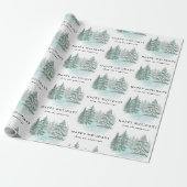 Trendy Greenery Elegant Winter Holiday Party Cadeaupapier (Uitgerold)