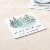 Trendy Greenery Elegant Winter Holiday Party Kartonnen Onderzetters (Schuin)