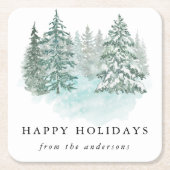 Trendy Greenery Elegant Winter Holiday Party Kartonnen Onderzetters (Voorkant)