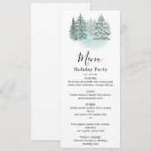 Trendy Greenery Elegant Winter Holiday Party Menu (Voorkant / Achterkant)