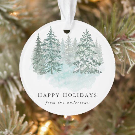Trendy Greenery Elegant Winter Holiday Party Ornament (Boom)