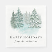 Trendy Greenery Elegant Winter Holiday Party Servet (Voorkant)