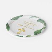 Trendy Greenery en Gold Cross bevestiging Papieren Bordje (Gekanteld)