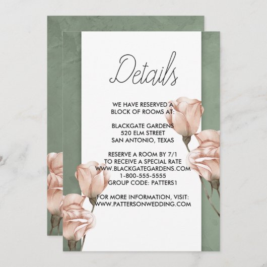 trendy greenery Enclosure Invitation Kaart (Voorkant / Achterkant)