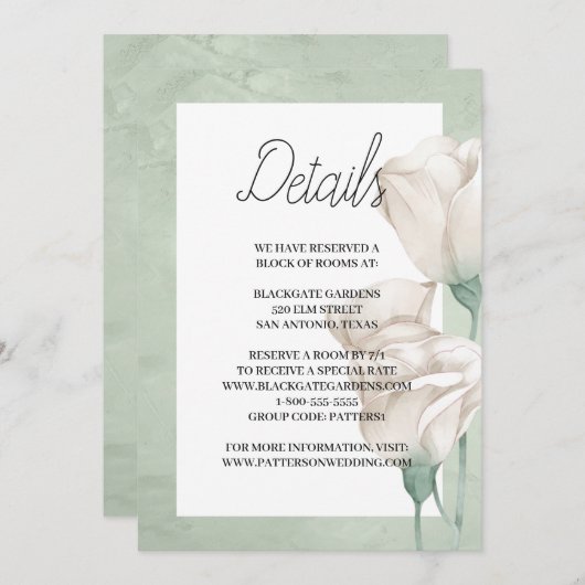 trendy greenery Enclosure Invitation Kaart (Voorkant / Achterkant)