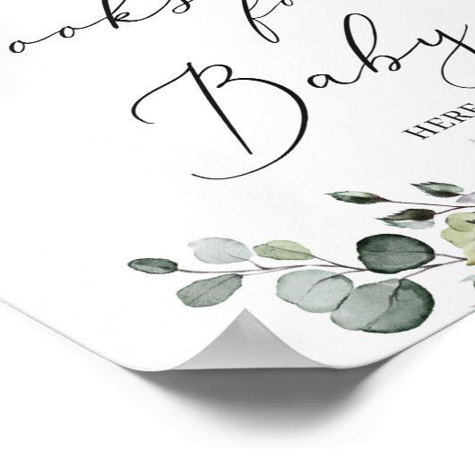 Trendy greenery foliage boho books for baby sign poster (Hoek)