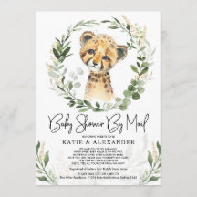 Trendy Greenery Gold Baby Leopard Shower by Mail