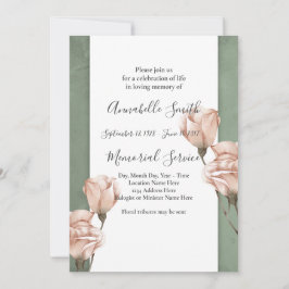 trendy greenery Loving Memory Invitation Kaart