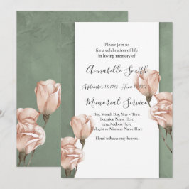 trendy greenery Loving Memory Invitation Kaart