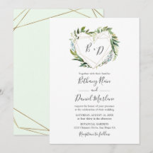 Trendy Greenery met Geometric Heart Wedding