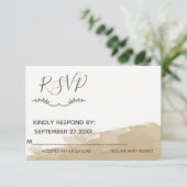 Trendy Greenery natuurlijke waterverf bruiloft RSP RSVP Kaartje (Staand voorkant)