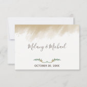 Trendy Greenery natuurlijke waterverf bruiloft RSP RSVP Kaartje (Achterkant)