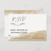 Trendy Greenery natuurlijke waterverf bruiloft RSP RSVP Kaartje (Voorkant / Achterkant)