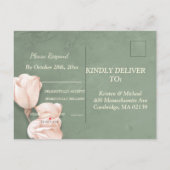 trendy greenery RSVP Invitation Briefkaart (Achterkant)