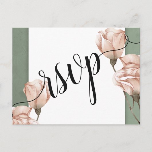 trendy greenery RSVP Invitation Briefkaart (Voorkant)