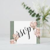 trendy greenery RSVP Invitation Briefkaart (Staand voorkant)