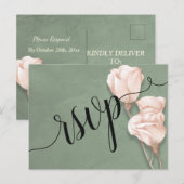 trendy greenery RSVP Invitation Briefkaart (Voorkant / Achterkant)