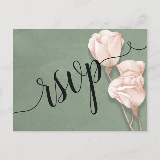 trendy greenery RSVP Invitation Briefkaart (Voorkant)