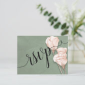 trendy greenery RSVP Invitation Briefkaart (Staand voorkant)