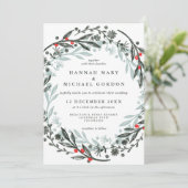 Trendy greenery-uitnodiging voor grote feestdagen kaart (Staand voorkant)