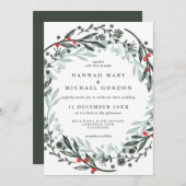 Trendy greenery-uitnodiging voor grote feestdagen kaart (Voorkant / Achterkant)