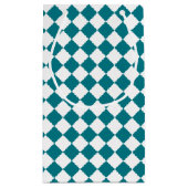 Trendy Grey and White Gecontroleerde Monogramnaam Klein Cadeauzakje (Achterkant)