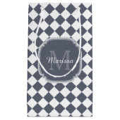 Trendy Grey and White Gecontroleerde Monogramnaam Klein Cadeauzakje (Voorkant)