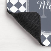 Trendy Grey and White Gecontroleerde Monogramnaam Muismat (Hoek)