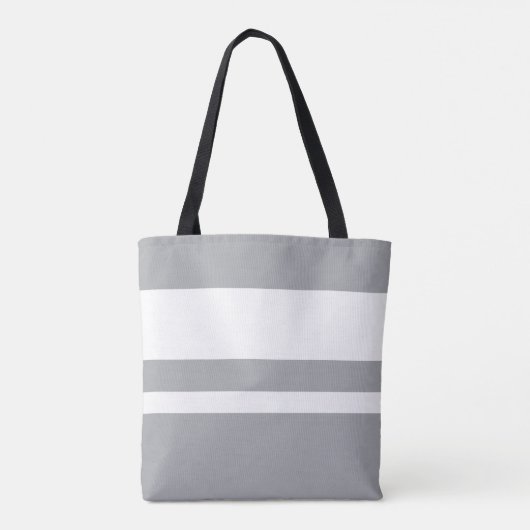 Trendy Grey and White Striped Tas (Achterkant)
