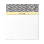 Trendy Grey and Yellow Floral Notitieblok (Voorkant)
