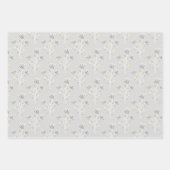 Trendy Grey and Yellow Florals Inpakpapier Vel (Voorkant)
