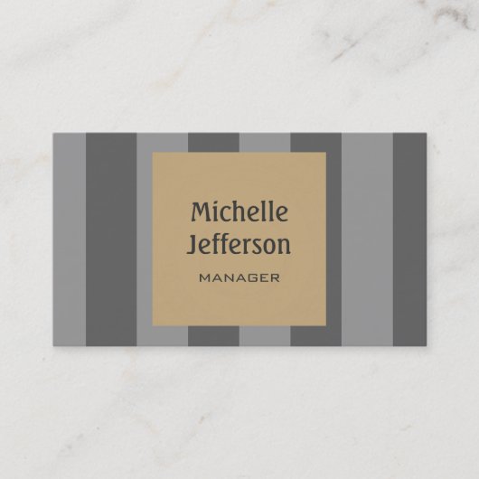 Trendy Grey Beige Pattern Manager Visitekaartje (Voorkant)