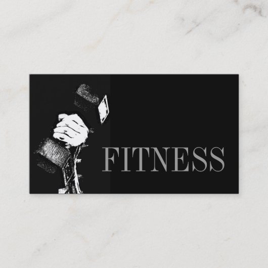 Trendy Grey Black Fitness Sport Visitekaartje (Voorkant)