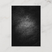 Trendy Grey Black Leather Monogram Visitekaartje (Achterkant)