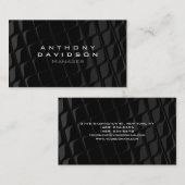 Trendy Grey Black Pattern Monogram Visitekaartje (Voorkant / Achterkant)