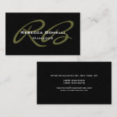 Trendy Grey Black Pattern Monogram Visitekaartje (Voorkant / Achterkant)