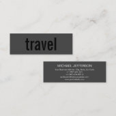 Trendy Grey Black Plain Travel Agent Visitekaartje (Voorkant / Achterkant)