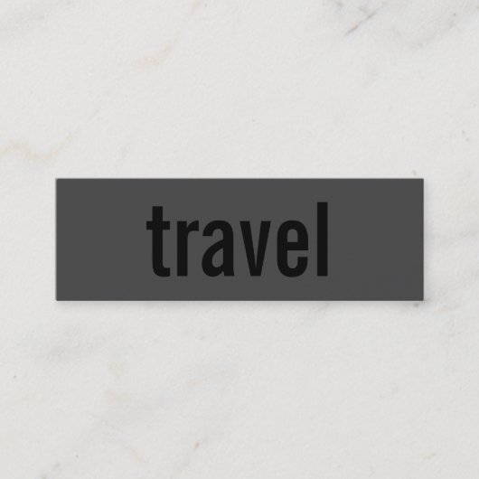 Trendy Grey Black Plain Travel Agent Visitekaartje (Voorkant)