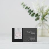 Trendy Grey Black Red Monogram Visitekaartje (Staand voorkant)