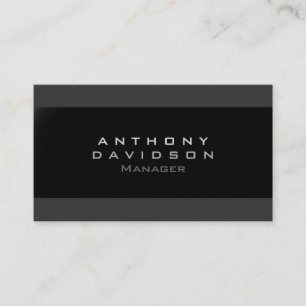 Trendy Grey Black Stripe Monogram Visitekaartje