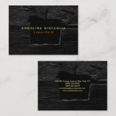Trendy Grey Black Wood Texture Plain Moderne stijl Visitekaartje (Voorkant / Achterkant)
