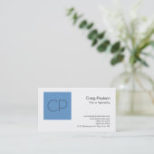Trendy Grey Blue White Monogram Visitekaartje (Staand voorkant)