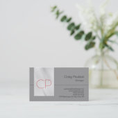 Trendy Grey Contemmodern Monogram Visitekaartje (Staand voorkant)